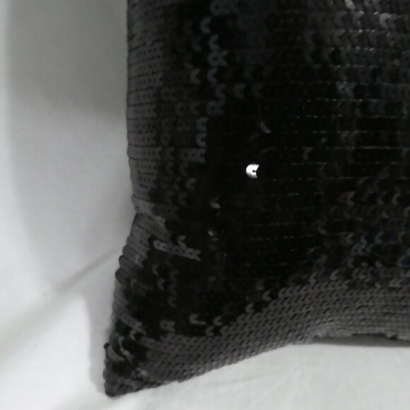 Shiny Black Sequin Throw Pillow | NWOT - Picture 4 of 10